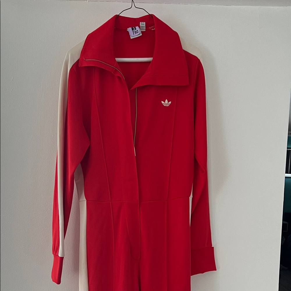 Adidas Red and White Jumpsuit